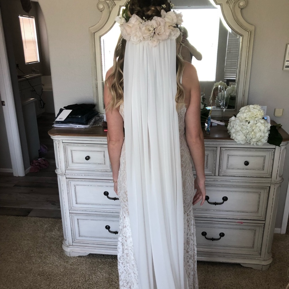 Boho Flower crown wedding veil